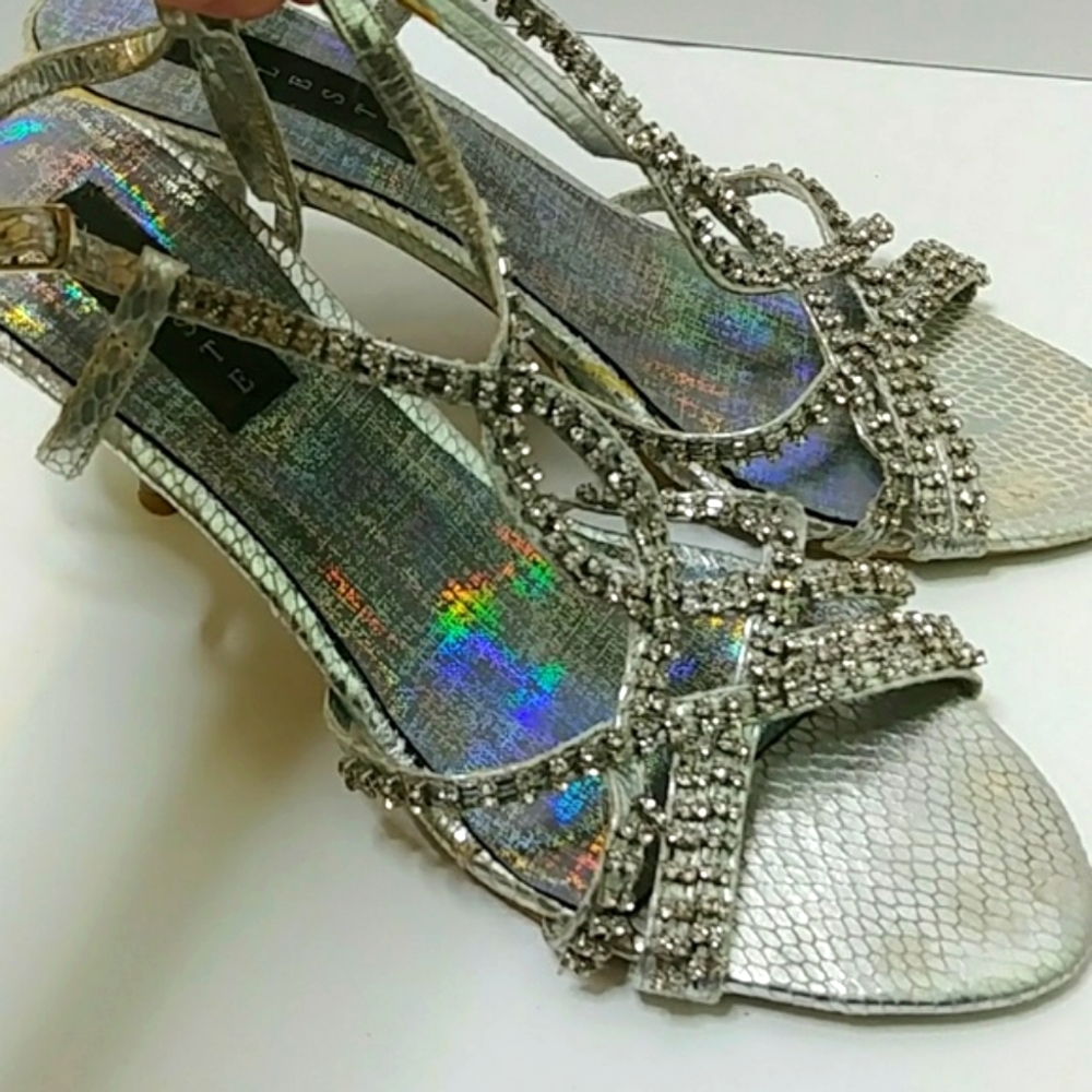 Celeste Rhinestone Heels Size 9 - Picture 2 of 8